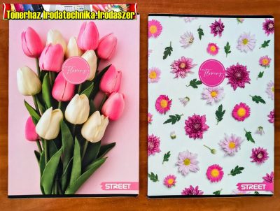 Füzet vonalas STREET Flowers A/4 54 lapos, margóval (81-54) (81-32)