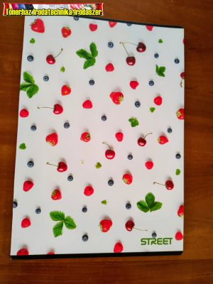 STREET MAXI A4, 50 lapos fehér papír 70g, vonalas füzet (81-50)(81-32) (margós) FRUITS