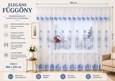 Elegáns hímzett függöny 280 x 220 cm