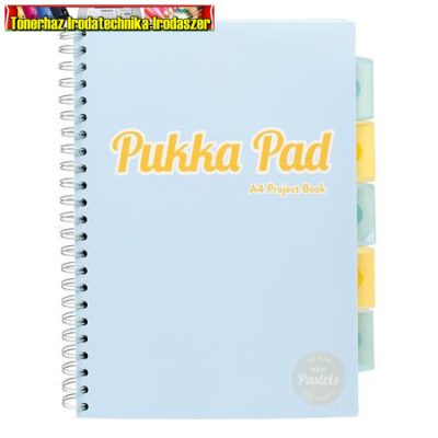 Spirálfüzet, A4, vonalas, 100 lap, PUKKA PAD Pastel project book, vegyes szín