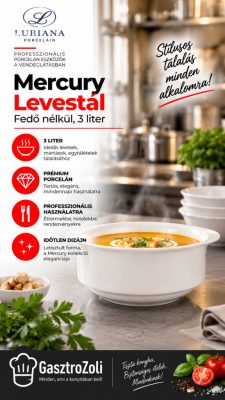 Lubiana Mercury Porcelán Levestál Fedő Nélkül, 3 Liter – Éttermi