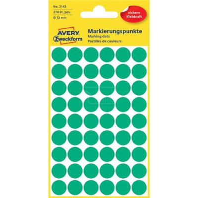 Avery öntapadó jelölő címke 12mm ZÖLD (3143)