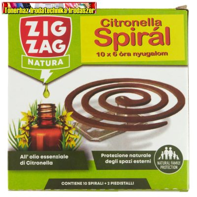 ZIG ZAG natura Kültéri illatosító és rovarriasztó (szúnyog riasztó ) spirál 10 db/dob Citronella (zigzag)