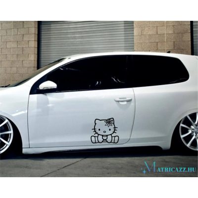 Ülő Hello Kitty tuning matrica (30x30 cm)