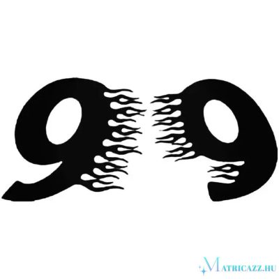 9-es szám szett lángokkal - Szélvédő matrica