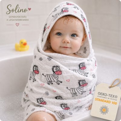 Babakifogó / Könnyű takaró Rózsaszín Zebra 100 % Pamut