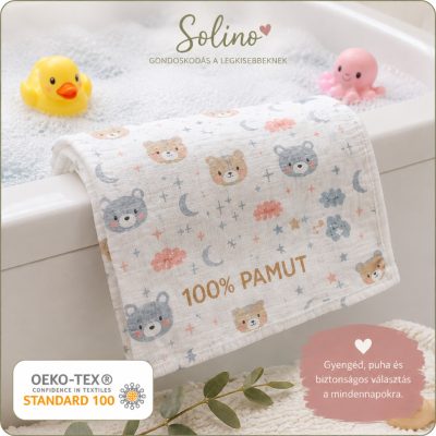 Babakifogó / Könnyű Takaró - Álmos Maci 100 % pamut
