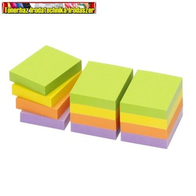 Öntapadó jegyzettömb 50x40mm élénk vegyes színek SPRING 5653-76 (12db/csom) info notes (51x38;40X50) (100lap/db)