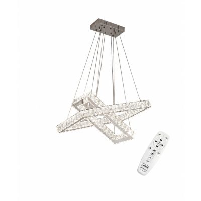 UNIVERSO Kristály üveg csillár 46w 3680lm CCT Távirányító IP20 Króm 600x380x1200mm