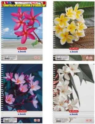 Herlitz spirálfüzet Flowers A/5-ös vonalas 80 lapos. Vegyes mintával