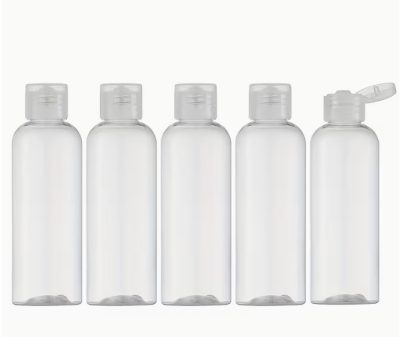 Repülős kozmetikai flakon, sampon,tusfürdő,krém tartó 100 ml 5 db-os 