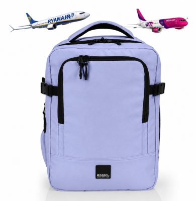 Hátizsák, kézipoggyász 40x30x20 Ryanair Wizzair bővíthető lila Gabol Vancouver