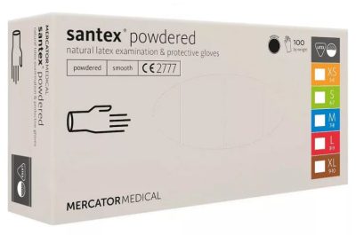 Mercator Medical Santex latex gumikesztyű púderes, S méretben - 100 db/doboz