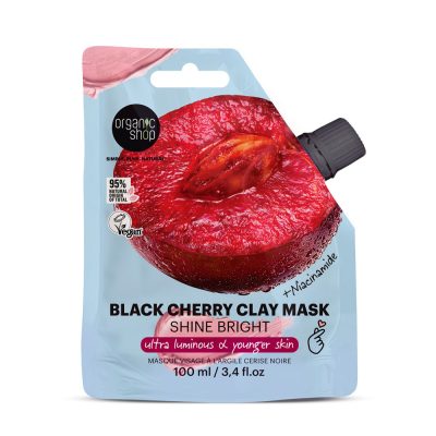 Organic Shop „Shine Bright” fekete cseresznyés agyagmaszk naicinamiddal, 100 ml