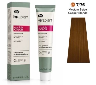 Lisap Keraplant Absolute Color ammónia-, PPD- és rezorcinmentes hajfesték 60ml, 7/76