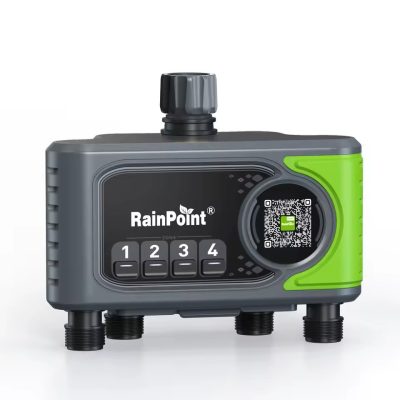 RainPoint® HTV405FRF - 4 zónás kerti csapra szerelhető öntözőszelep - 250m hatótáv, átfolyás mérés, App irányítás