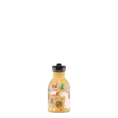 24BOTTLES Kids Urban 250ml rozsdamentes acél kulacs szívószálas kupakkal, Farm Friends