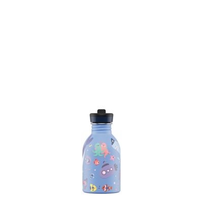 24BOTTLES Kids Urban 250ml rozsdamentes acél kulacs szívószálas kupakkal, Ocean Friends
