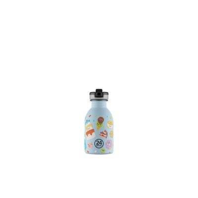 24BOTTLES Kids Urban 250ml rozsdamentes acél kulacs szívószálas kupakkal, Sweet Friends
