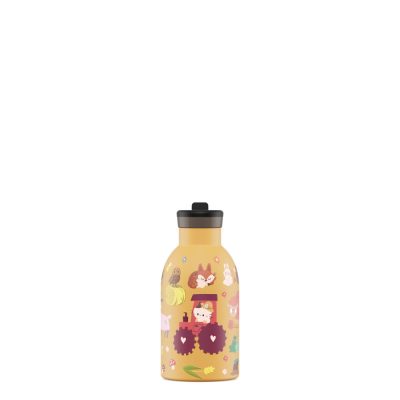 24BOTTLES Kids Clima 330ml rozsdamentes acél termosz szívószálas kupakkal, Farm Friends