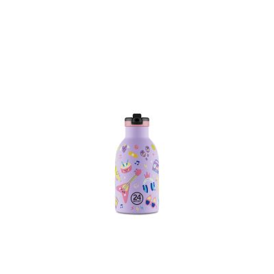24BOTTLES Kids Clima 330ml rozsdamentes acél termosz szívószálas kupakkal, Music Friends