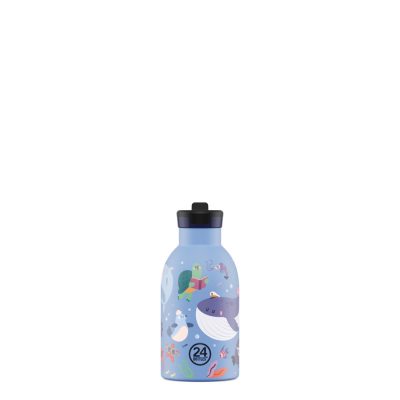 24BOTTLES Kids Clima 330ml rozsdamentes acél termosz szívószálas kupakkal, Ocean Friends