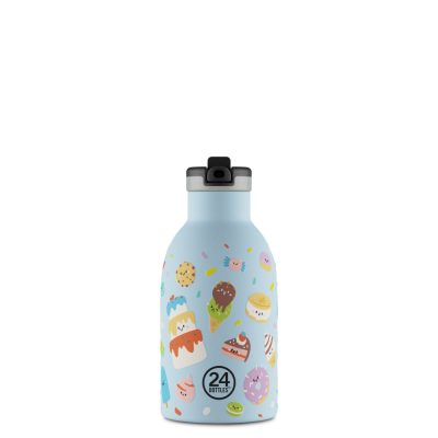 24BOTTLES Kids Clima 330ml rozsdamentes acél termosz szívószálas kupakkal, Sweet Friends