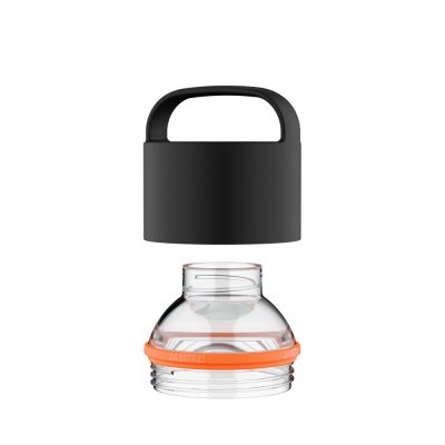 24BOTTLES Spin Bottle kupak, fekete és átlátszó