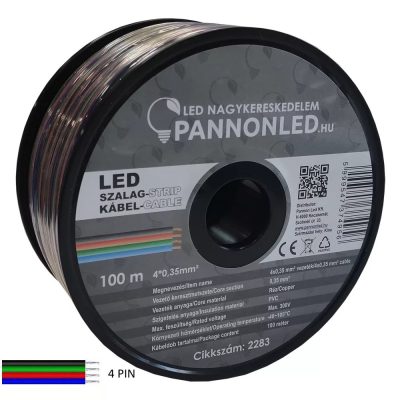 PANNONLED Négyeres 0.35mm kábel RGB LED szalaghoz /méter