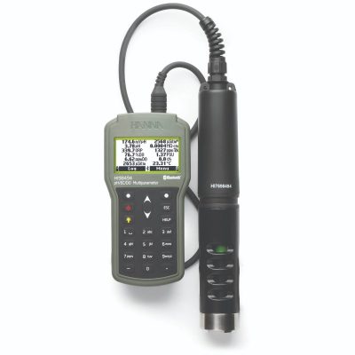 Többparaméteres vízminőségmérő Bluetooth kapcsolattal – Hanna HI98494 EC, TDS, DO, pH, ORP, fajlagos ellenállás, sótartalom, tengervíz-fajsúly, légköri nyomás, hőmérséklet