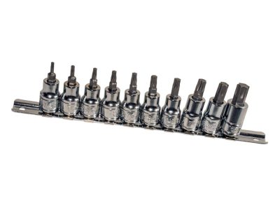Torx (külső) bit készlet crowa foglalatban, 3/8", 10 darabos 