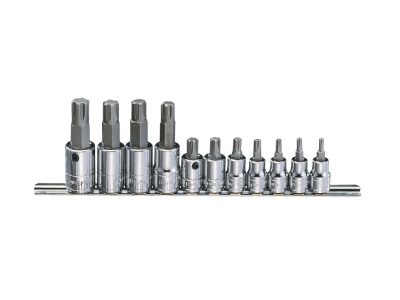 Ribe bit készlet crowa foglalatban, 3/8" és 1/2", 11 darabos 