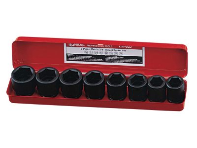 Légkulcsfej készlet, metrikus, 3/4", 8 darabos