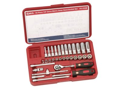 Crowafej készlet, metrikus, hosszú és normál, 1/4", 32 darabos
