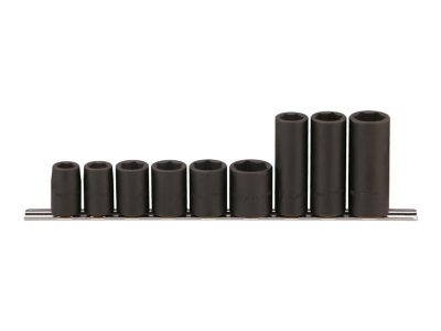 Légkulcsfej készlet, metrikus, hosszú és normál, 1/2", 9 darabos