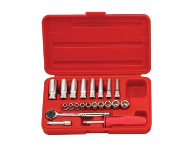Crowafej készlet, metrikus, hosszú és normál, 1/4", 21 darabos