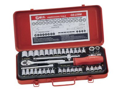 Crowafej + csavarhúzó készlet, 5-féle fejjel, metrikus, 1/4", 39 darabos