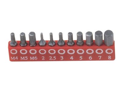 Bit készlet, imbusz és XZN (spline), metrikus 1/4", 11 darabos