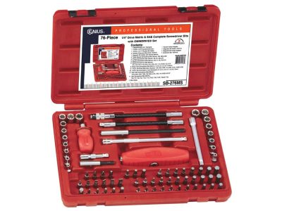 Crowa és bitkészlet, metrikus és colos 1/4", 76 darabos