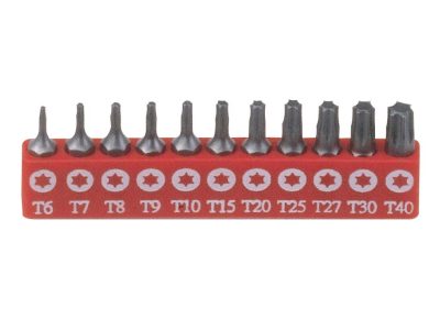 Bit készlet, T-torx (külső), 11 darabos