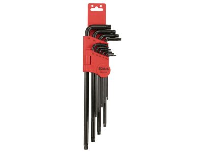 T-torx kulcs készlet, L-alakú, hosszú, 10 darabos