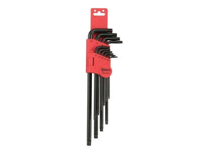 T-torx (lyukas) kulcs készlet, L-alakú, hosszú, 10 darabos