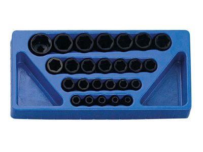 Légkulcsfej készlet, metrikus, 1/2", 25 darabos