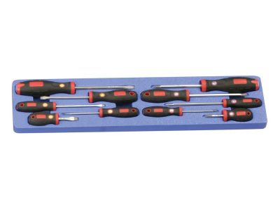 Csavarhúzó készlet, lapos + üthető lapos, csillag + üthető csillag, 10 darabos