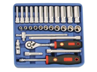 Crowafej készlet, metrikus, hosszú és normál, 1/4", 30 darabos