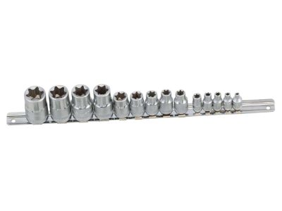 Crowafej készlet, E-torx, 1/4", 3/8", 1/2", 14 darabos 