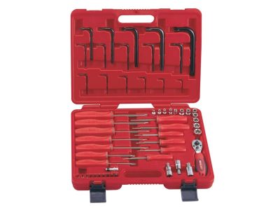 Csavarhúzó és L-kulcs készlet, torx E+T típusú, 1/4" és 3/8" 56 darabos 