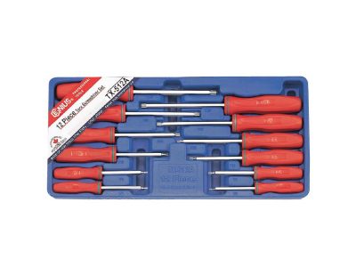 Csavarhúzó készlet, T-torx (külső), lyukas, 12 darabos