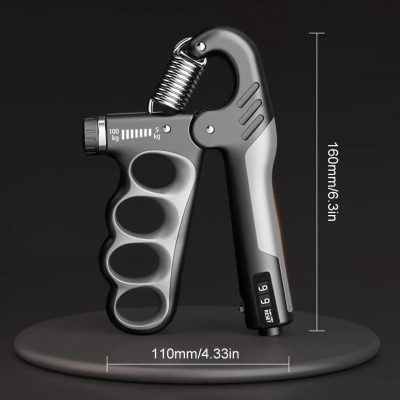 5-100kg Markolat Erősítő Mechanikus Számlálóval, Beállítható Ellenállású Csuklótágító Edző Kézi Fogantyú szürke - 5-100 kg