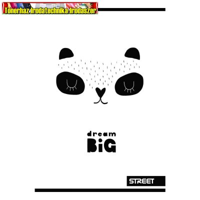 Füzet vonalas STREET A/4 54 lapos Black&White margóval- (81-32,81-54) Dream Big